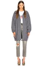 Vetements Angel Peacoat In Blue,plaid,white
