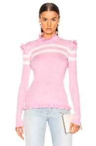 Maggie Marilyn Far Far Away Knit Sweater In Pink,stripes,white