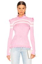 Maggie Marilyn Far Far Away Knit Sweater In Pink,stripes,white