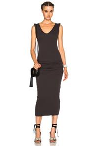 James Perse Twisted Sleeve Tube Dress In Gray