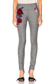 La Perla Prince Of Wales Legging Pant In Gray,checkered & Plaid,floral
