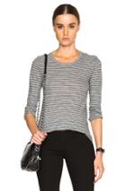 James Perse Bell Sleeve Stripe Tee In Gray,stripes