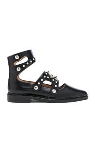 Toga Pulla Cut Out Leather Boots In Black