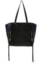 Chloe Medium Milo Suede & Calfskin Tote In Black