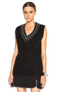 Alexander Wang Ball Chain Inlay Mohair Cricket Tank In Black