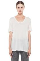 T By Alexander Wang Slub Classic Viscose-blend Tee In White