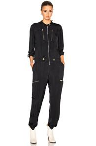 Chloe Fluide Twill Jumpsuit In Blue