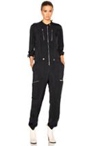 Chloe Fluide Twill Jumpsuit In Blue