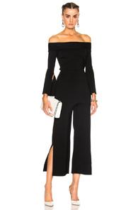 Roland Mouret Felbridge Plain Birdseye Stitch Jumpsuit In Black