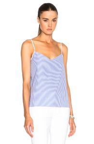 Carven Striped Poplin Tank In Blue,stripes