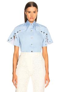 Calvin Klein 205w39nyc Snap Cape Sleeve Shirt In Blue