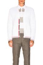 Thom Browne Chunky V Neck Cardigan In White
