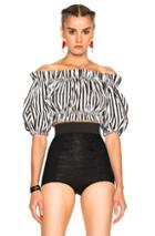 Dolce & Gabbana Cropped Blouse In Blue,stripes,white