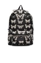 Alexander Mcqueen Victorian Moth Backpack In Black,animal Print