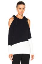 Monse Open Shoulder Sweater In Blue,white