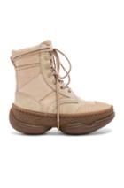 Alexander Wang Sued Combat Boot In Neutral,brown
