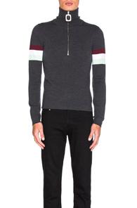 J.w. Anderson High Neck Sweater In Gray