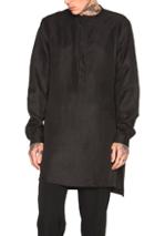 Haider Ackermann Collarless Shirt In Black