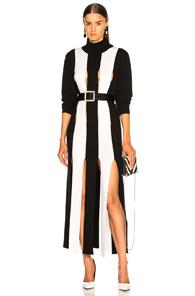 Marques ' Almeida Split Dress In Black,stripes,white