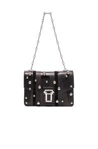 Proenza Schouler Hava Exotic Stripe Mix Chain Bag In Black,animal Print