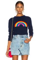 Alberta Ferretti Rainbow Crewneck Sweater In Blue