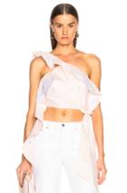 Jonathan Simkhai Scallop Cropped Bustier Top In Pink,stripes