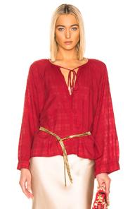 Nili Lotan Aliva Top In Plaid,red