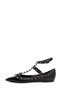 Valentino Rockstud Ballerina Flats In Black