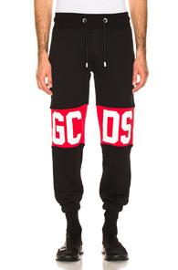 Gcds Logo Band Sweatpants In Black,red