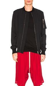 Rick Owens Raglan Bomber Jacket In Black