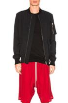 Rick Owens Raglan Bomber Jacket In Black