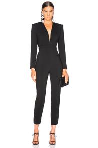 Michelle Mason Jumpsuit With Draped Back In Black