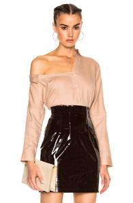 Zeynep Arcay One Shoulder Shirt In Pink,neutrals