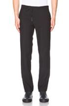 Maison Margiela Jersey Effect Wool Drawstring Pants In Black