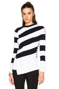 Alexander Mcqueen Crew Neck Jumper In Stripes,white