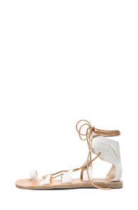 Ancient Greek Sandals Fteroti Calfskin Leather Sandals In White