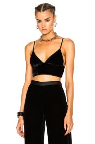 T By Alexander Wang Velvet Crop Top In Black