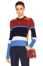 Derek Lam 10 Crosby Crewneck Sweater In Blue,red,stripes