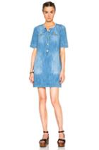 Isabel Marant Etoile Oriane Fluffy Jean Dress In Blue