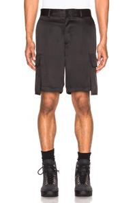 Versace Silk Cargo Short In Black