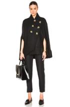 Victoria Beckham Smooth Felt Tassel Cape In Black