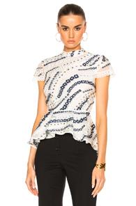 Erdem Pauletta Suzu Swirl Fil Coupe Top In Floral,white