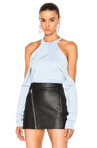 Dion Lee For Fwrd Exclusive Sleeve Release Evening Knit Top In Blue