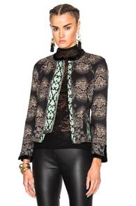 Etro Velvet Trim Jacket In Black,abstract