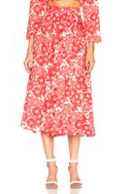 Lisa Marie Fernandez Linen Beach Skirt In Floral,red