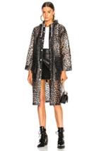 Ganni Cherry Blossom Rain Coat In Brown,animal Print