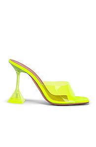 Amina Muaddi Lupita Glass Sandal In Yellow
