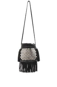 Saint Laurent Small Rivet & Fringe Helena Bag In Black