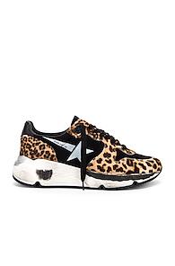 Golden Goose Running Sole Sneaker In Brown,animal