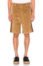 Palm Angels Corduroy Work Shorts In Brown